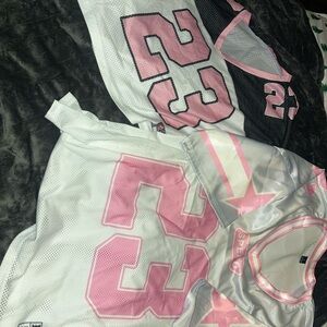 SHEIN - Pink and White Sports Jerseys Set